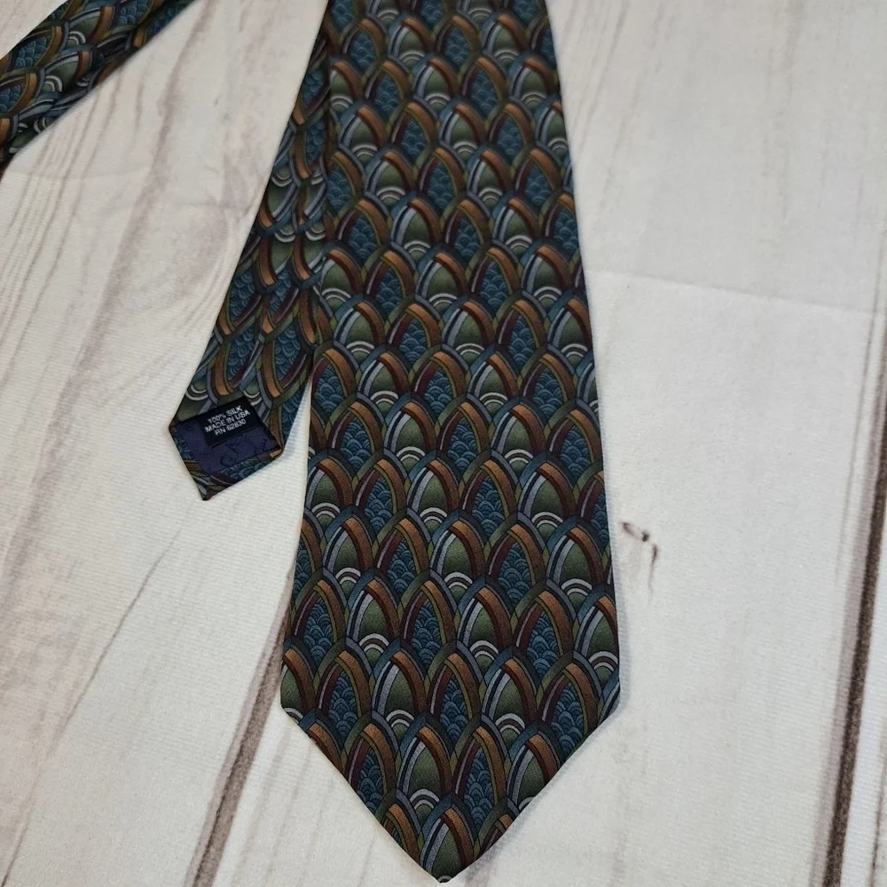 J. Garcia X-Long Multicolor Patterned Tie Scale Look Pattern